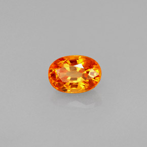 Grenat spessartite orange naturelle coupe ovale, 0,80 ct, VS
