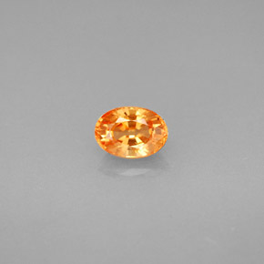Grenat spessartite orange naturelle coupe ovale, 0,72 ct, VS