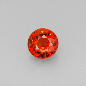 Grenat spessartite orange naturelle coupe roude, 0,80 ct, VVS-VS