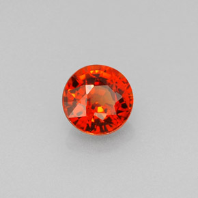 Grenat spessartite orange naturelle coupe roude, 0,80 ct, VVS-VS