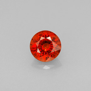 Grenat spessartite orange naturelle coupe roude, 0,64 ct, VS