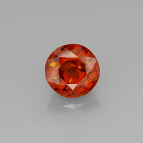 Grenat spessartite orange naturelle coupe roude, 1,27 ct, VS