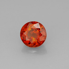 Grenat spessartite orange naturelle coupe roude, 1,27 ct, VS