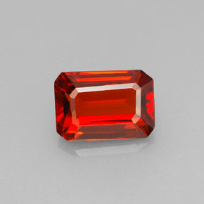 Grenat spessartite orange naturelle taille émeraude, 1,60 ct, VVS-VS