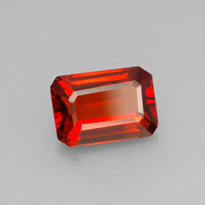 Grenat spessartite orange naturelle taille émeraude, 1,60 ct, VVS-VS