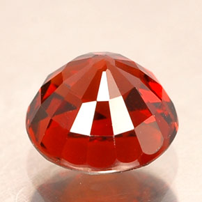 Grenat spessartite rouge naturelle coupe roude, 1,39 ct, VVS