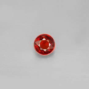 Grenat Spessartite Orange foncé Rouge naturelle Coupe roude, 0.79 ct, VVS-VS