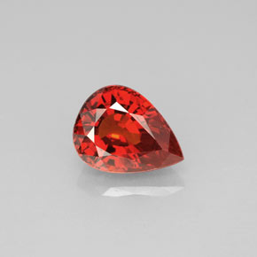 Grenat spessartite orange naturelle en forme de poire, 2,61 ct, VVS-VS