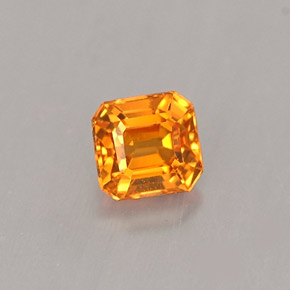 Grenat spessartite orange naturelle taille émeraude, 0,41 ct, VS