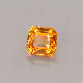 Grenat spessartite orange naturelle taille émeraude, 0,41 ct, VS