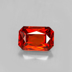 Grenat spessartite orange naturelle taille émeraude, 1,53 ct, VVS-VS