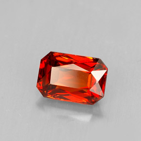 Grenat spessartite orange naturelle taille émeraude, 1,53 ct, VVS-VS