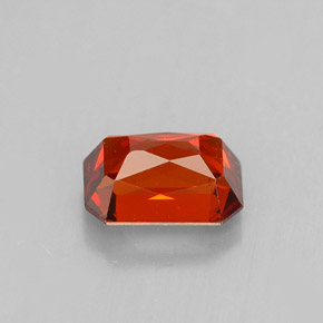 Grenat spessartite orange naturelle taille émeraude, 1,53 ct, VVS-VS