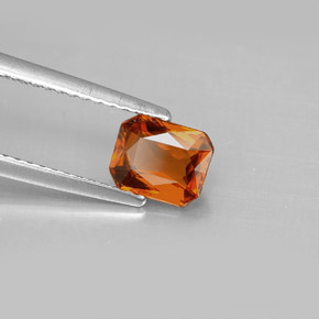 Grenat spessartite orange naturelle taille émeraude, 1,09 ct, VVS-VS