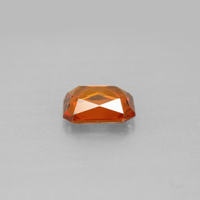 Grenat spessartite orange naturelle taille émeraude, 1,09 ct, VVS-VS