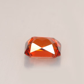 Grenat spessartite orange naturelle taille émeraude, 1,40 ct, VVS-VS