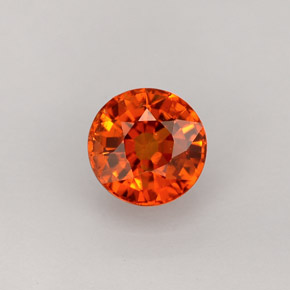 Grenat spessartite orange naturelle coupe roude, 1,13 ct, VS-SI