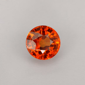 Grenat spessartite orange naturelle coupe roude, 1,13 ct, VS-SI
