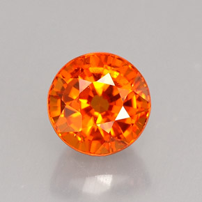 Grenat spessartite orange naturelle coupe roude, 1,07 ct, VS