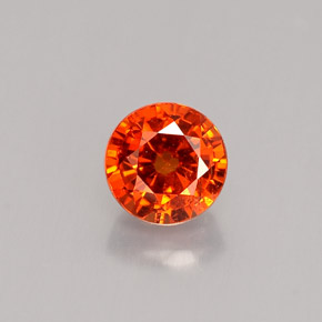Grenat Spessartite Mandarine Orange naturelle Coupe roude, 1.22 ct, VS