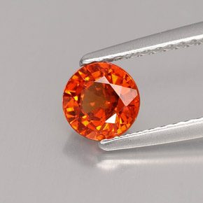 Grenat Spessartite Mandarine Orange naturelle Coupe roude, 1.22 ct, VS
