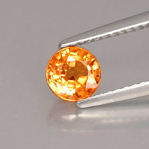 Grenat Spessartite Orange naturelle Coupe roude, 1.01 ct, VS