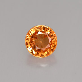 Grenat spessartite orange naturelle coupe roude, 1,19 ct, VS