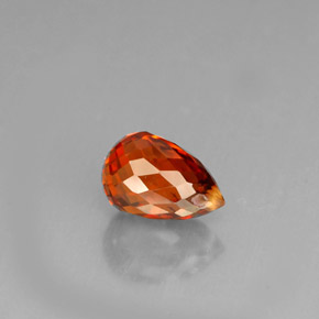 Grenat spessartite orange naturelle briolette, 1,36 ct, VVS-VS