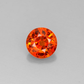 Grenat Spessartite Mandarine Orange naturelle Coupe roude, 0.83 ct, VS