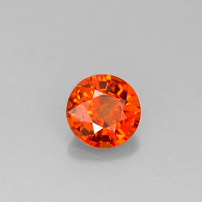 Grenat Spessartite Mandarine Orange naturelle Coupe roude, 0.83 ct, VS