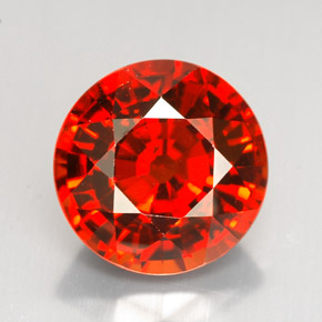 Grenat spessartite orange naturelle coupe roude, 8,88 ct, VS-SI