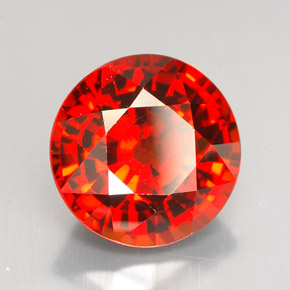 Grenat spessartite orange naturelle coupe roude, 8,88 ct, VS-SI