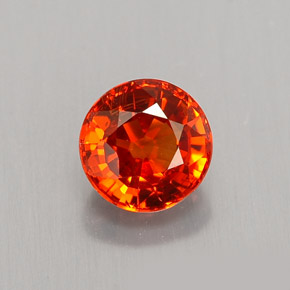 Grenat spessartite orange naturelle coupe roude, 1,06 ct, VS