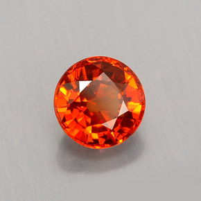 Grenat spessartite orange naturelle coupe roude, 1,06 ct, VS