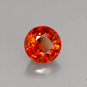 Grenat spessartite orange naturelle coupe roude, 0,90 ct, VS