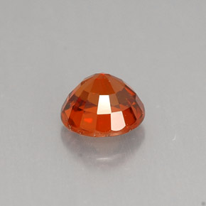 Grenat spessartite orange naturelle coupe roude, 0,90 ct, VS