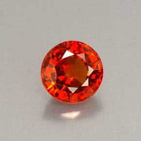 Grenat spessartite orange naturelle coupe roude, 0,93 ct, VS