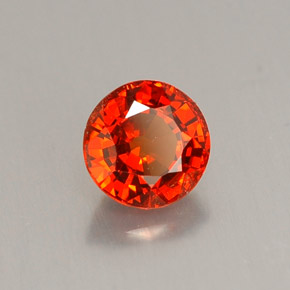 Grenat spessartite orange naturelle coupe roude, 0,93 ct, VS