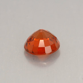 Grenat spessartite orange naturelle coupe roude, 0,93 ct, VS