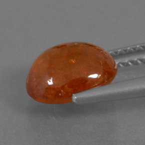 Grenat spessartite orange naturelle coupe ovale, 3,19 ct, translucide