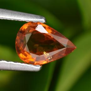 Grenat spessartite orange naturelle en forme de poire, 0,77 ct, VS-SI