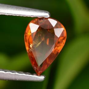 Grenat spessartite orange naturelle en forme de poire, 0,77 ct, VS-SI