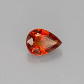 Grenat spessartite orange naturelle en forme de poire, 0,83 ct, VVS-VS