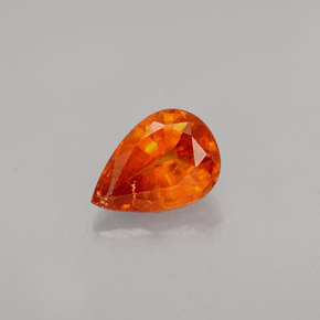 Grenat spessartite orange naturelle en forme de poire, 0,61 ct, VS