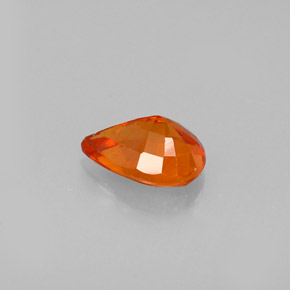 Grenat spessartite orange naturelle en forme de poire, 0,61 ct, VS
