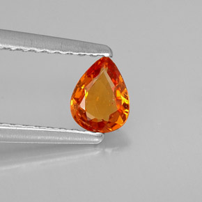 Grenat spessartite orange naturelle en forme de poire, 0,37 ct, VS