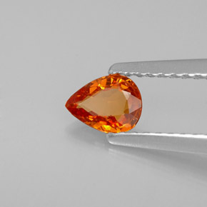 Grenat spessartite orange naturelle en forme de poire, 0,37 ct, VS