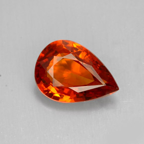 Grenat spessartite orange naturelle en forme de poire, 1,49 ct, VVS-VS