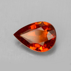 Grenat spessartite orange naturelle en forme de poire, 1,49 ct, VVS-VS