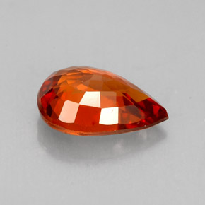 Grenat spessartite orange naturelle en forme de poire, 1,49 ct, VVS-VS
